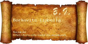 Borkovits Izabella névjegykártya